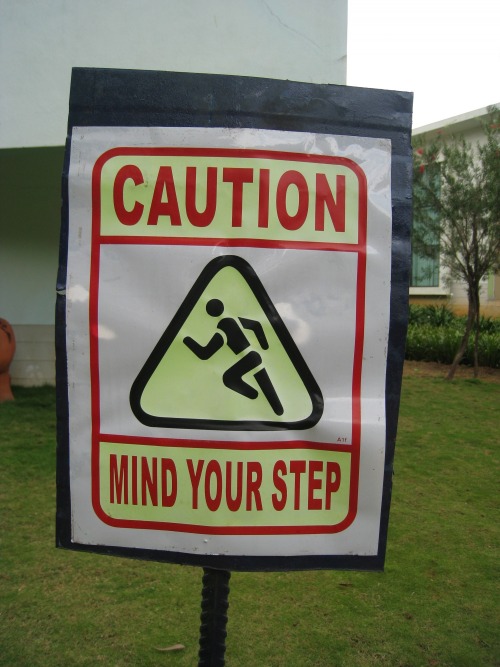 Wayfinding and Typographic Signs - mind-your-step-signage