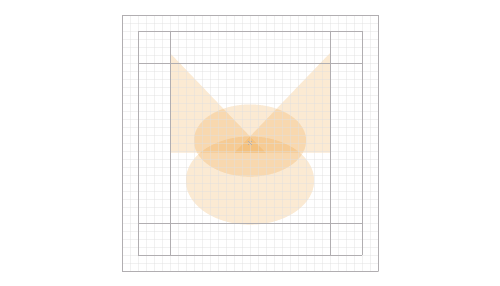 Basic geometric shapes of the corgi icon