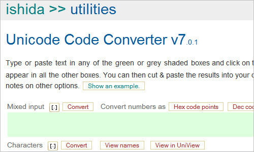 Unicode code converter
