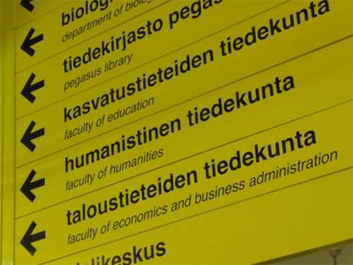 Wayfinding and Typographic Signs - oulu-university-signage