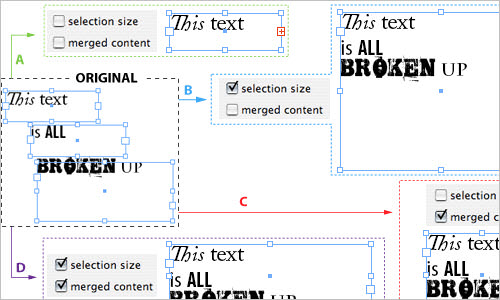 Merge TextFrames Extension for Adobe InDesign