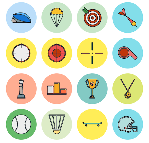 Summer Sports Icons - Set Of Athletics Icons Royalty Free SVG