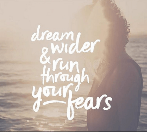 dream wider and run through your fears, hand lettering by Ian Barnard