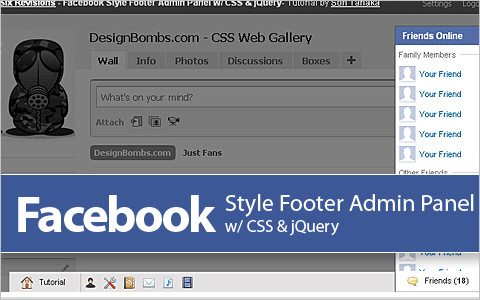 Facebook Style Footer Admin Panel