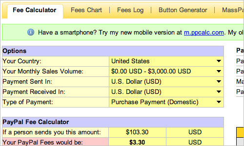 PayPal Fee Calculator