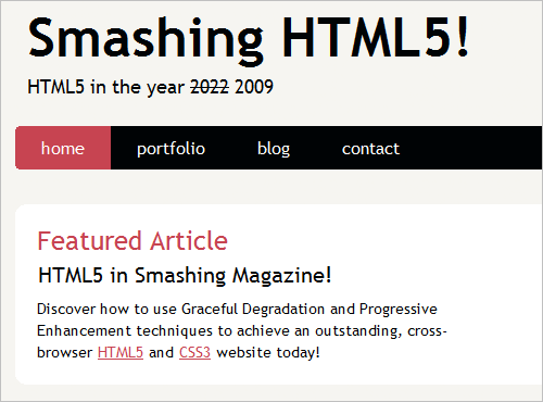 Smashing HTML5! template