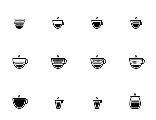 Coffee Cup Set Icons (PNG Transparent)