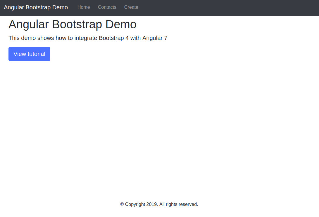 Demo home. Bootstrap Angular. Bootstrap Demo. Пример главной страницы Angular Bootstrap.