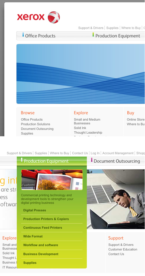 Xerox Website Screenshots
