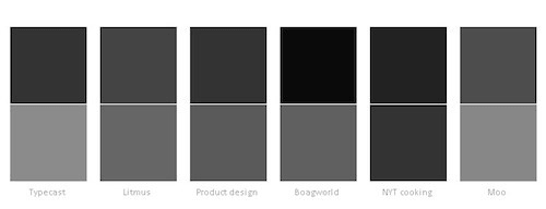 Header and body type color combinations
