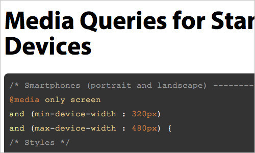 Media Queries for Standard Devices