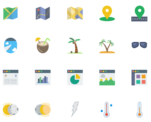 Flat icons.