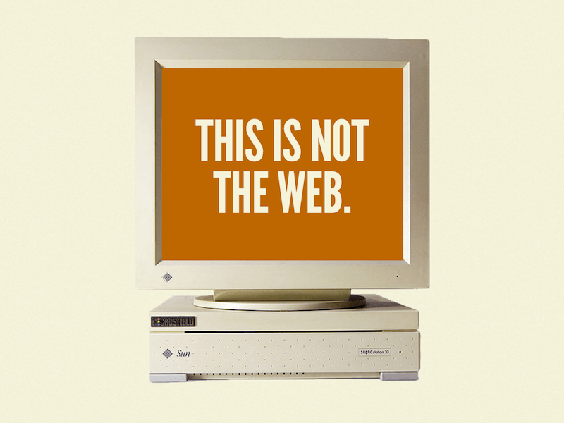 Once upon a time, the web was primarily consumed on desktop screens, hence this crusty-looking, old machine.