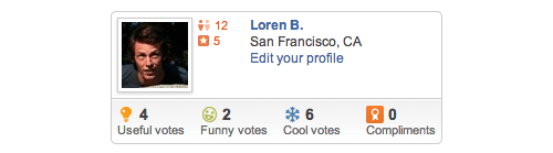 Yelp Profile Screenshot