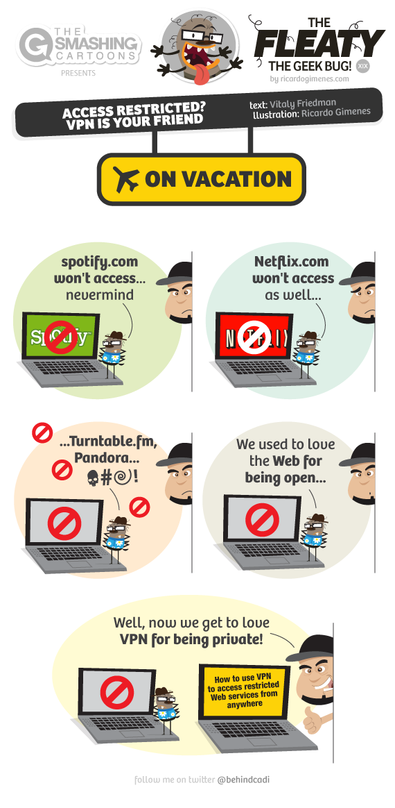Smashing Cartoon #58: Access Restricted? VPN Is Your Friend!
