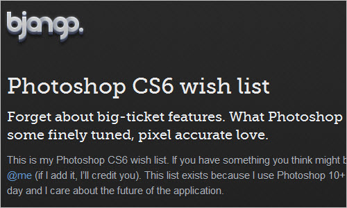Photoshop CS6 wish list