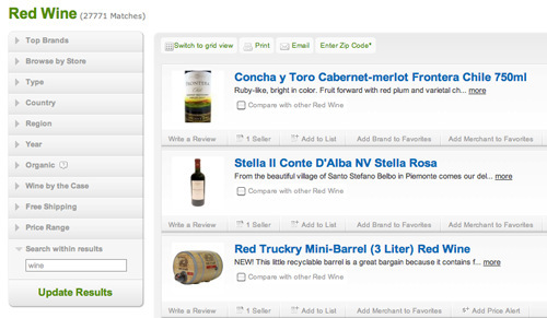 pricegrabber.com wine categories
