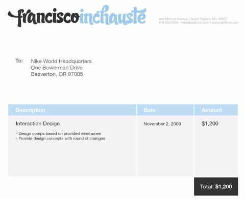 Francisco Inchauste's invoice