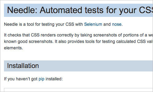 Needle: Automated tests for your CSS