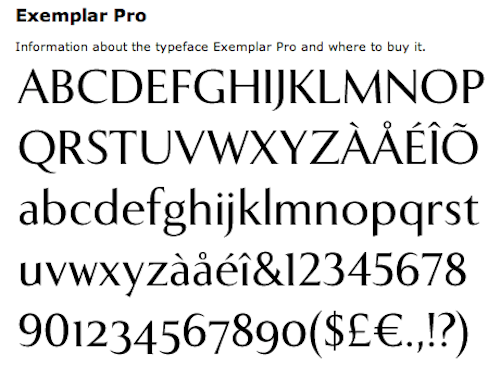 Exemplar Pro Typeface