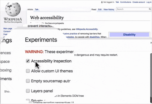 Chrome DevTools come with a built-in accessibility inspection.