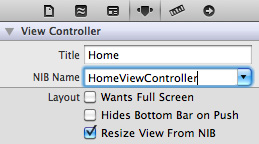 Connecting HomeViewController XIB