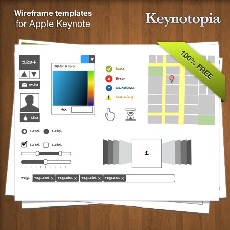 Wireframe templates for Apple Keynote