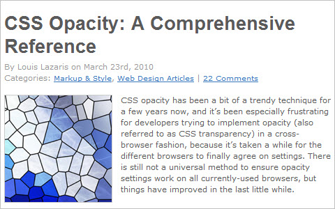 CSS Opacity: A Comprehensive Reference