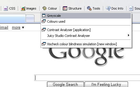 Web Accessibility Toolbar - screen shot.