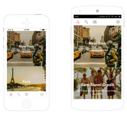 Airbnb for iOS and Android