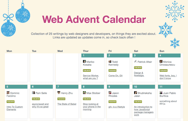 Web Advent Calendar