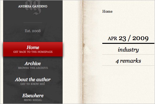 Andrea Gandino uses the :last-child pseudo-element on his blog post paragraphs