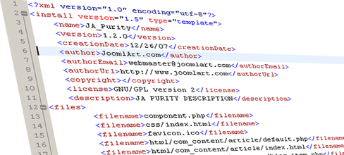 Joomla Template Configuration File