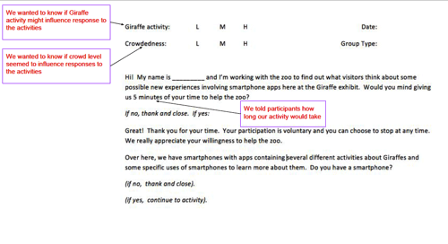 The introduction to the discussion guide for the zoo project