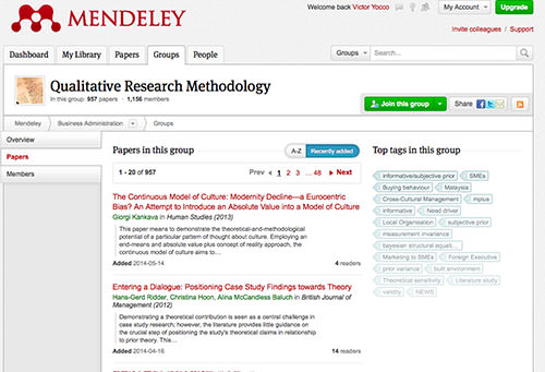 Mendeley allows you to catch up on the literature others in your group have posted, strengthening in-group ties
