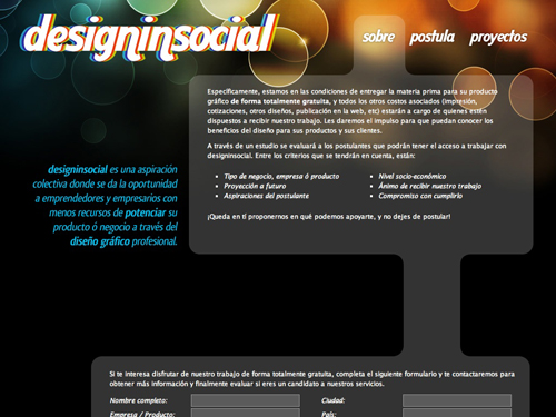 Screenshot of designinsocial at 1024x768 screen resolution