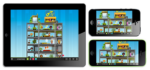 Identical game states on devices with different screen sizes.