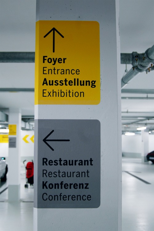 Wayfinding and Typographic Signs - porsche-museum