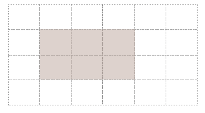 A grid area covering six cells of the defined grid