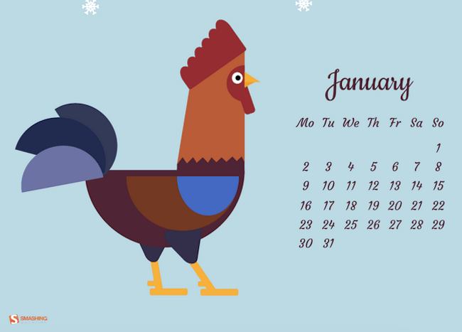 The rooster wishes you a happy New Year!