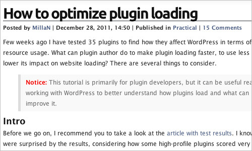 How to optimize plugin loading — Practical