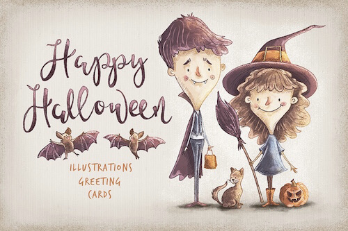 'Kids Halloween Characters and Elements' by Daria Danilova