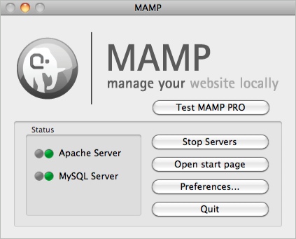 MAMP App Screen