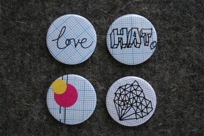 Pins, Badges and Buttons - hand drawn 1
