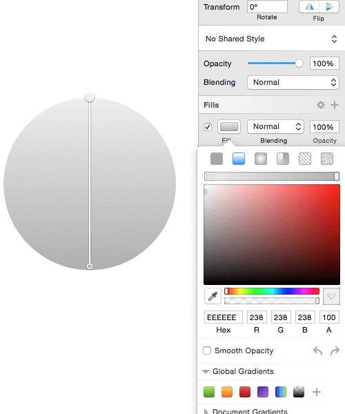 Gradient panel in Sketch