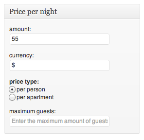 An example of a meta box for an apartment post type.