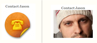 Human photos vs. generic icon
