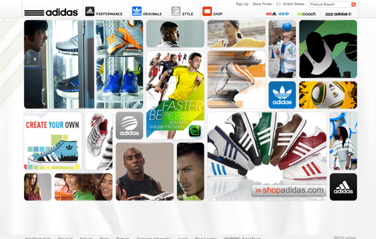 Screenshot, Adidas.com.