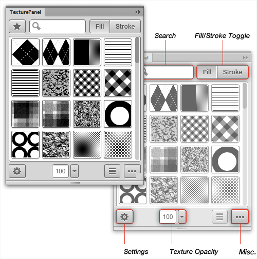 Texture Panel (Adobe Fireworks extension)