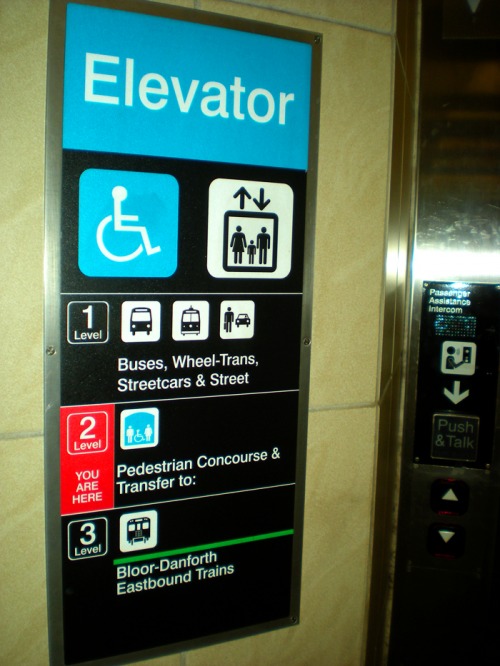 Wayfinding and Typographic Signs - subway-elevator